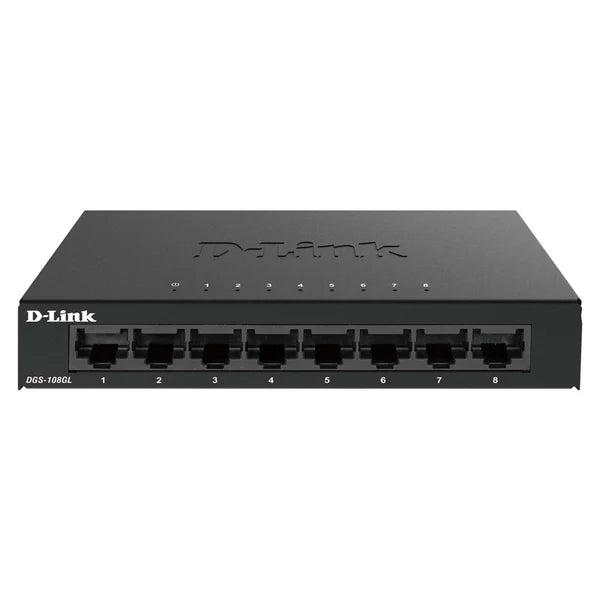 D-LINK 8 Port Gigabit Metal Unmanaged Desktop Switch - DGS-108GL D-LINK